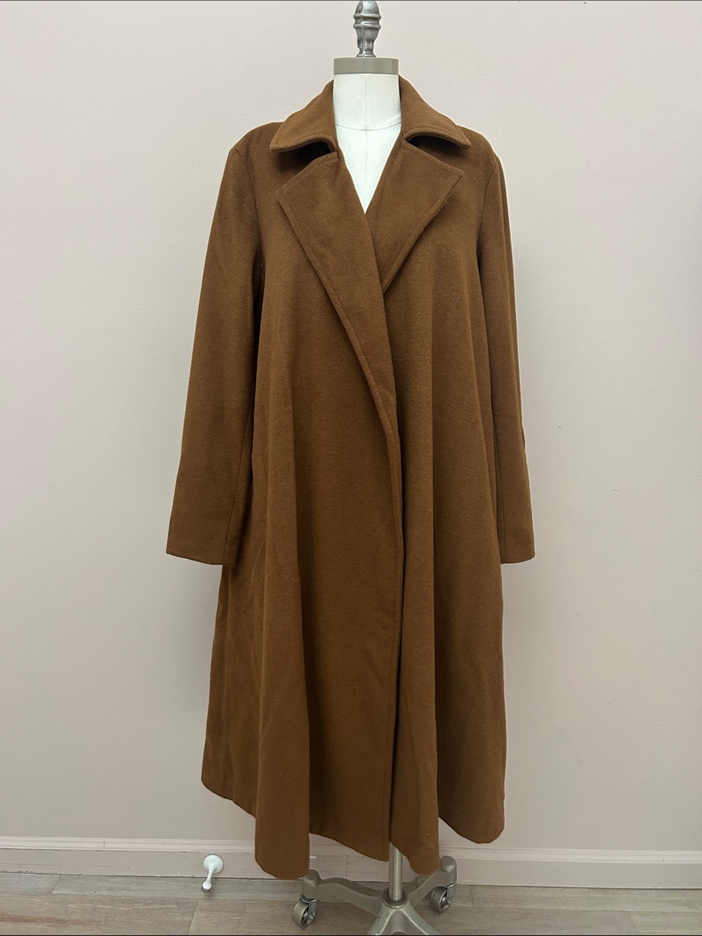 Free People Long Brown Wool Blend Winter Coat size S